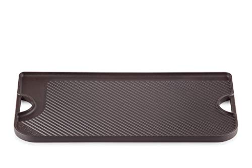 Le Creuset Parrilla de hierro fundido, Rectangular, 47 x 23 cm, Para todo tipo de fuentes de calor y horno, no apto para inducción, Negro mate