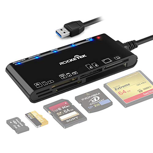 Lector de tarjetas USB 3.0,Lector de tarjetas de memoria Rocketek 7 en 1,USB 3.0 (5Gps) CF/SD/TF/XD/MS/Micro SD de alta velocidad Lector de tarjetas todo en uno para Windows XP/Vista/Mac OS/Linux,etc Lector de tarjetas USB 3.0,Lector de tarjetas de memoria Rocketek 7 en 1,USB 3.0 (5Gps) CF/SD/TF/XD/MS/Micro SD de alta velocidad Lector de tarjetas todo en uno para Windows XP/Vista/Mac OS/Linux,etc