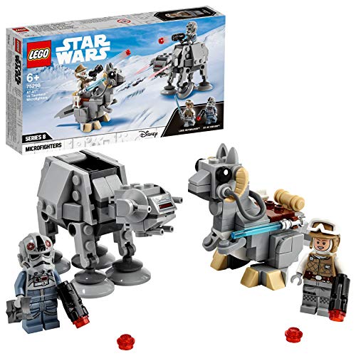 LEGO 75298 Star Wars Microfighters: AT-AT vs. Tauntaun Juguete de construcción con Mini Figura de Luke Skywalker y Caminante