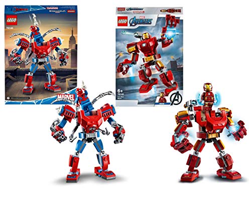 Legoo Lego Marvel 76146 Spider-Man Mech + Avengers 76140 Iron Man Mech, a partir de 6 años