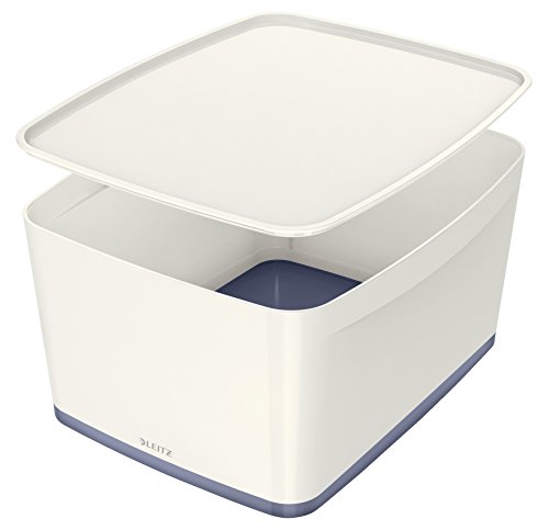 Leitz Caja de Almacenamiento con Tapa, 18 litros, Impermeable, Blanco