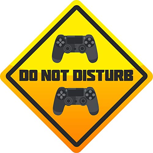 Level 33 Graphics PS4 Do Not Disturb – Regalo de juego – Controladores de PS4 – Adhesivo para puerta de dormitorio infantil – 150 mm x 150 mm – simplemente despegar y pegar