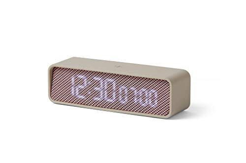 Lexon Oslo Time - Reloj Despertador LED (Gris Claro/Rosa)