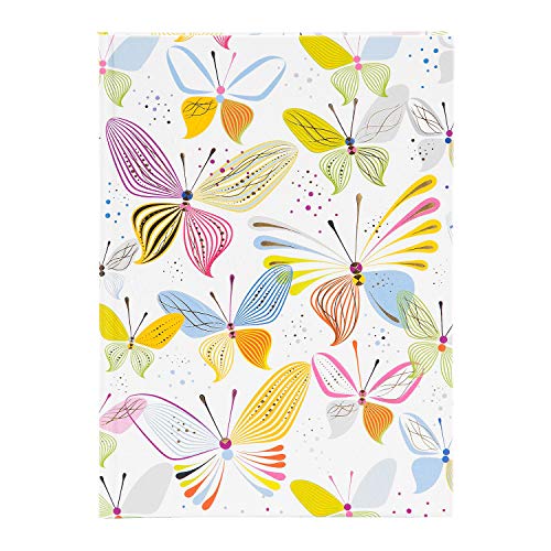 libralides 64359 Virtual Butterflies - Cuaderno (DIN A5, 200 páginas de Color Crema, Papel en Blanco, con Cubierta de Papel de impresión artística, Relieve Dorado y marcapáginas, Aprox. 15 x 22 cm)