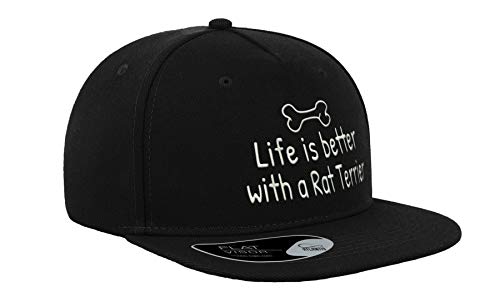 Life is Better with A Rat Terrier Dog Gorra con visera plana bordada unisex Snapback transpirable Gorra de béisbol Gorra completa cómoda al aire libre