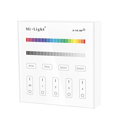 LIGHTEU®, Contrôleur de panneau à écran tactile intelligent mural sans fil 2,4 W RF 4 zones RGBW AC 90-120V Fonctionne uniquement avec les lumières LED de la série Mi-Light RGBW, T3 LIGHTEU®, Contrôleur de panneau à écran tactile intelligent mural sans fil 2,4 W RF 4 zones RGBW AC 90-120V Fonctionne uniquement avec les lumières LED de la série Mi-Light RGBW, T3