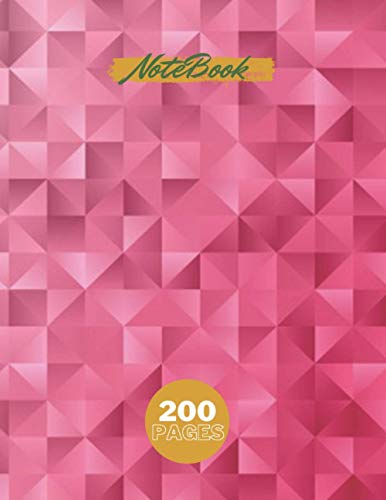 Lined & Dot grid Notebook 200 pages, Background 170 abstract polygonpolygon diamond geometric abstract background wallpaper modern vector cover, Large(8.5 x 11 inches)