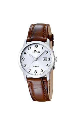 Lotus 1824/02 - Reloj de Cuarzo para Mujer, Esfera Blanca analógica y Correa de Cuero marrón Lotus 1824/02 - Reloj de Cuarzo para Mujer, Esfera Blanca analógica y Correa de Cuero marrón