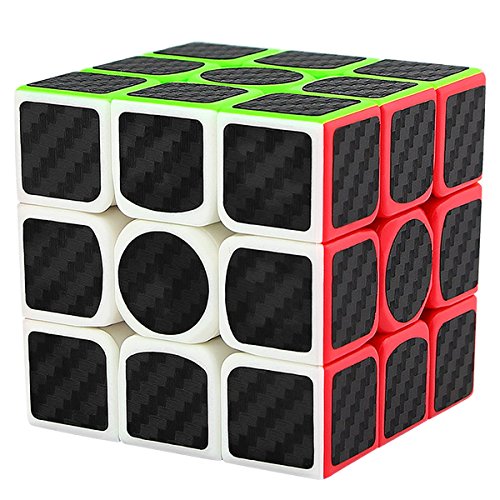 LSMY Speed Cube 3x3x3, Puzzle Mágico Cubo Carbon Fiber Sticker Toy