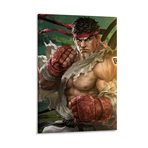 LUFANG Póster y arte de la pared, diseño de personajes de Street Fighter Art de Ryu Street Fighter de 20 x 30 cm