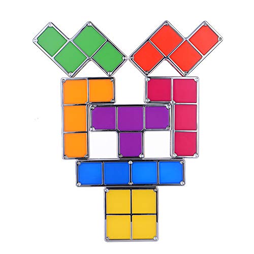 Luz Nocturna apilable Tetris, 7 Colores de luz Nocturna Puzzle LED Lámpara de Escritorio de inducción Que se enclavija Juguetes 3D