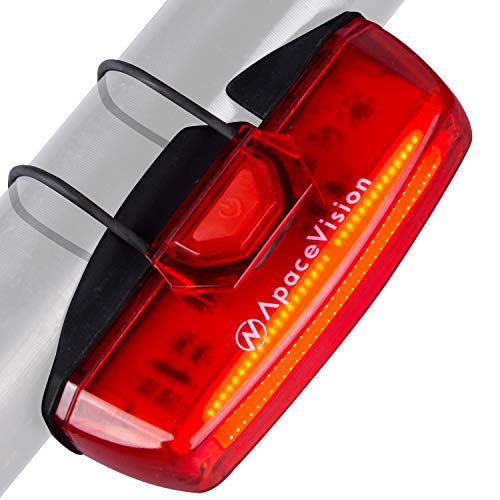 Luz Trasera Bici Recargable USB de Apace - Superbrillante 100 Lúmenes Luz Posterior de Bicicleta LED Fácil Enganche Luz Trasera Roja para Mountain Bike para Seguridad Optima en Bici Luz Trasera Bici Recargable USB de Apace - Superbrillante 100 Lúmenes Luz Posterior de Bicicleta LED Fácil Enganche Luz Trasera Roja para Mountain Bike para Seguridad Optima en Bici