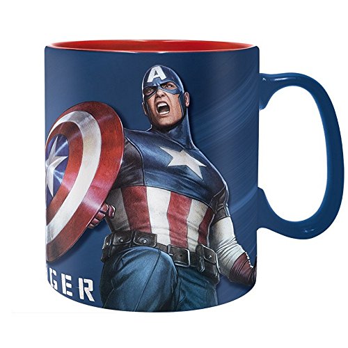 Marvel Comics - Taza de cerámica gigante de 460 ml, Capitán América, Sentinel of Liberty, en caja de regalo