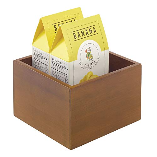 mDesign Caja de bambú de almacenaje – Organizador de cocina apilable de madera de bambú ecológica – Caja para infusiones para el armario de la cocina, los cajones o la despensa – marrón/natural
