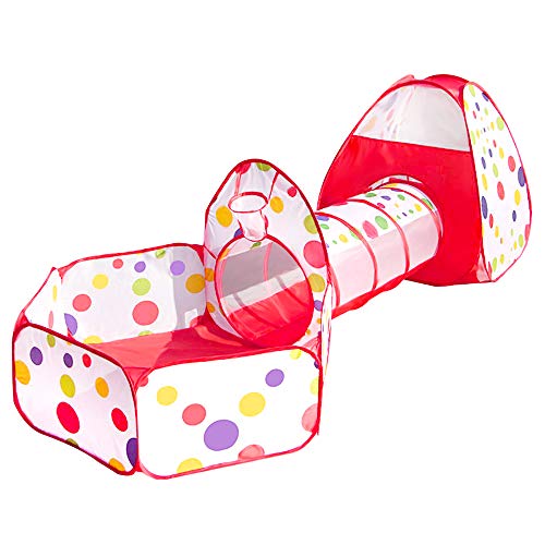 Meigirlxy Tienda de juegos para niños de interior/exterior, tienda de juguete desplegable con túnel, casa y piscina de bolas (no incluidas). Meigirlxy Tienda de juegos para niños de interior/exterior, tienda de juguete desplegable con túnel, casa y piscina de bolas (no incluidas).