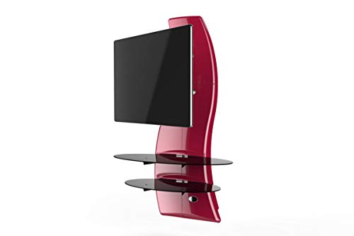 Meliconi Ghost Design 2000 DR - Mueble de Pared orientable con 2 ménsulas para Pantallas Plasma/LCD de 32" - 63'', Color Rojo (Importado)