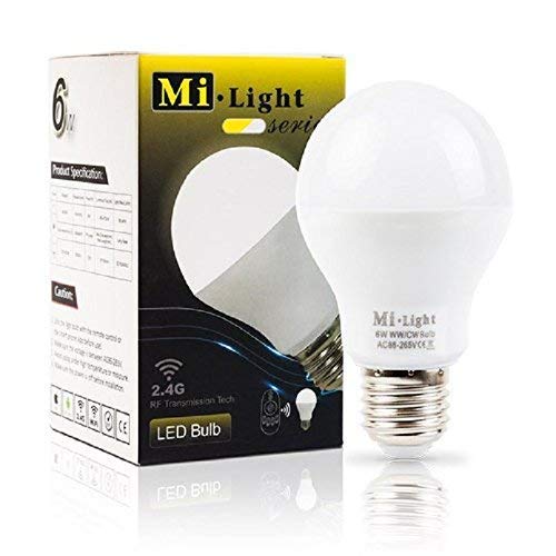 Mi-Light® FUT017 Bombilla Led E27 Blanco Dual CCT 6W 2.4G RF Regulable 0612