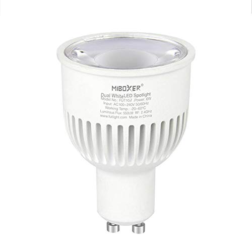 Mi-Light® FUT107 Bombilla Lámpara GU10 Blanco Dual CCT LED Spotlight 6W 2.4G RF Regulable 4715