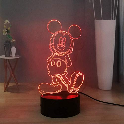 Mickey Mouse 3D - Lámpara de noche con diseño de dibujos animados Mickey Mouse 3D - Lámpara de noche con diseño de dibujos animados