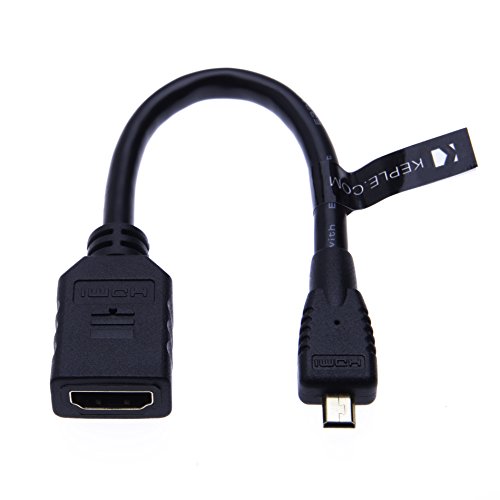 Micro HDMI macho a HDMI Cable Alta Velocidad Conectore Compatible con BlackBerry Z30, Tesco Hudl 1and Hudl 2, Asus Zenbook Tablet, Go Pro Hero 5 Camera, Sony DSC-HX400V LCD HD TV HDMI 1080p 4K 3D 20cm