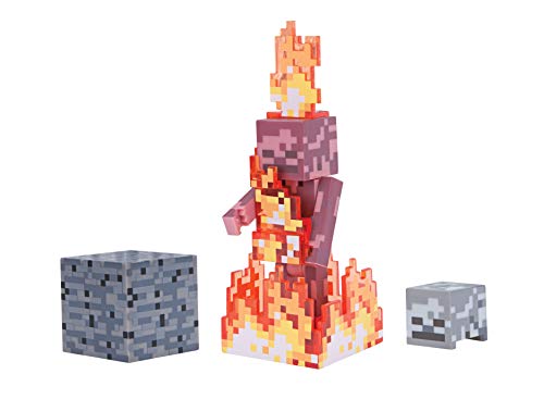 Minecraft 19974 - Figura de acción (7,6 cm), diseño de Esqueleto en Fuego, Multicolor