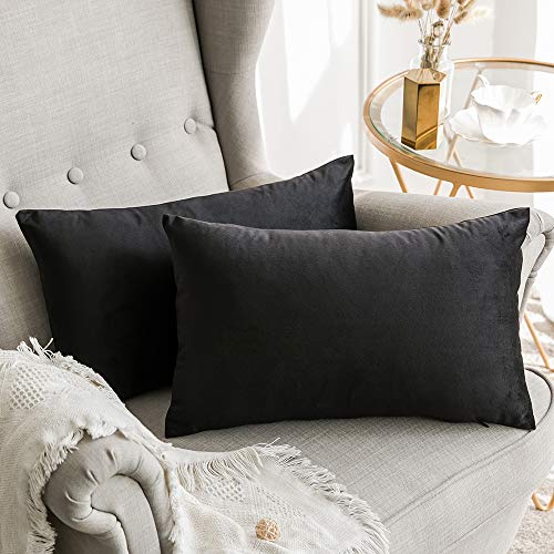 MIULEE Terciopelo Funda de Cojine Funda de Almohada del Sofá Throw Cojín Decoración Almohada Caso de la Cubierta Decorativo Almohadas para Sala de Estar 30x 50cm 12 x 20 Pulgadas 2 Pieza Negro MIULEE Terciopelo Funda de Cojine Funda de Almohada del Sofá Throw Cojín Decoración Almohada Caso de la Cubierta Decorativo Almohadas para Sala de Estar 30x 50cm 12 x 20 Pulgadas 2 Pieza Negro