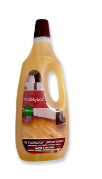 Moblysol Limpiador Jabonoso Clásico para madera, parqué/parquet y tarima Botellas de 1 Lt