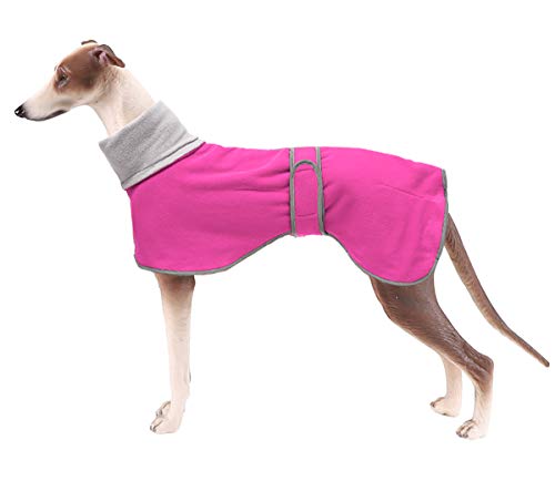 Morezi - Abrigos de perro con barra reflectante, forro polar de poliéster suave - Abrigo de invierno con banda ajustable - Chaqueta para galgos, perros de caza y galgos ingleses