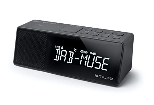 Muse Radio Despertador M-172 DBT con Bluetooth, Puerto USB y función de Carga (Bluetooth, NFC, USB, AUX-IN, Radio PLL FM-Dab/Dab+, Pantalla LED, Memoria para 20 emisoras, Sleep, Snooze), Color Negro