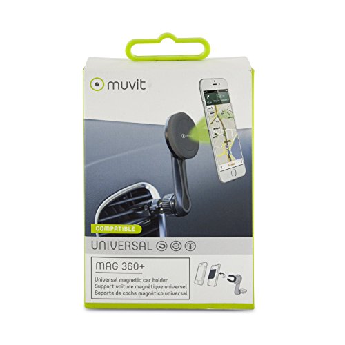 Muvit MUCHL0059 - Soporte de Smartphone para Coche (Universal, magnético, rotativo, para Salida de Aire Acondicionado)