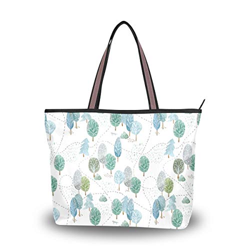 My Daily Bolso de hombro para mujer, diseño de abeto, acuarela, Multi (Multicolor), Medium