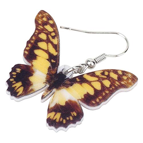 N\A Pendientes de Mariposa de acrílico de Novedad, Colgante Largo Grande, joyería de Insectos de Moda, niña, Multicolor