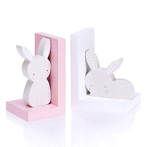 Nikky Home Paquete de 2 sujetalibros Antideslizantes de Conejo de Madera for la decoración de la habitación del niño y la habitación del Cuarto de niños, Rosa, Blanco y Gris sujetalibros Nikky Home Paquete de 2 sujetalibros Antideslizantes de Conejo de Madera for la decoración de la habitación del niño y la habitación del Cuarto de niños, Rosa, Blanco y Gris sujetalibros