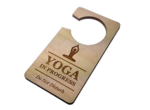 OriginDesigned Letrero de madera con texto en inglés "Do Not Disturb Yoga In Progress para puerta de hotel, B&B y Lodges"