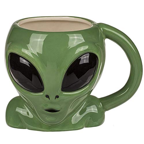 Out of the blue 78/8314 - Taza extraterrestre (loza, 15 x 12 cm), color verde