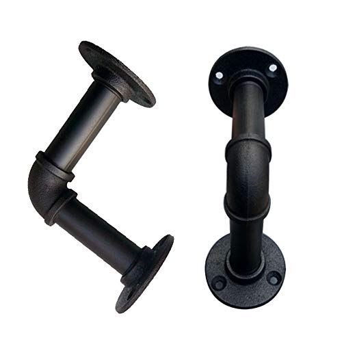 OWUV Soportes de estantes Vintage (2 Piezas), Hierro, Soporte de triángulo Decorativo montado en la Pared, Forma de tubería de Agua en ángulo Recto de 90 ° - Negro/Dorado/Oro Rosa OWUV Soportes de estantes Vintage (2 Piezas), Hierro, Soporte de triángulo Decorativo montado en la Pared, Forma de tubería de Agua en ángulo Recto de 90 ° - Negro/Dorado/Oro Rosa