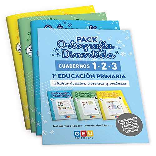 Pack Ortografía Divertida 1º primaria: Cuadernos 1, 2 y 3 | Material De Refuerzo Actividades sencillas | Editorial Geu (Niños de entre 6 y 7 años)