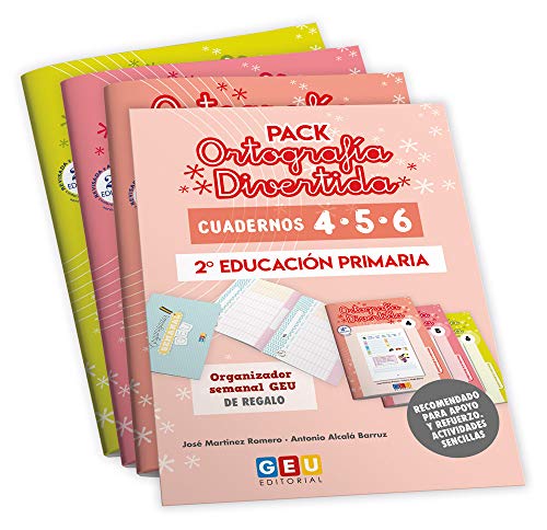 Pack Ortografía Divertida 2º Primaria: Cuadernos 4, 5 y 6 | Material De Refuerzo Actividades sencillas | Editorial Geu (Niños de 7 a 8 años)