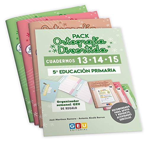 Pack Ortografía Divertida 5º primaria: Cuadernos 13, 14 y 15 | Material De Refuerzo Actividades sencillas | Editorial Geu (Niños de 10 a 11 años)