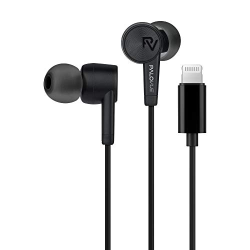 PALOVUE Lightning Auriculares Compatible con iPhone 12 11 Pro MAX iPhone X XS MAX XR iPhone 8 Plus iPhone 7 Plus Certificado MFi con Controlador de micrófono SweetFlow Negro