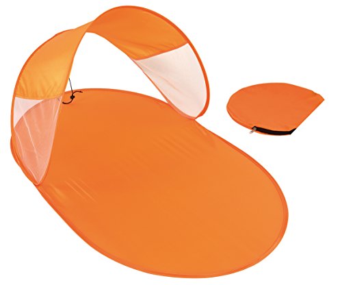 Parasol con esterillo de playa, naranja, 120 x 65 cm