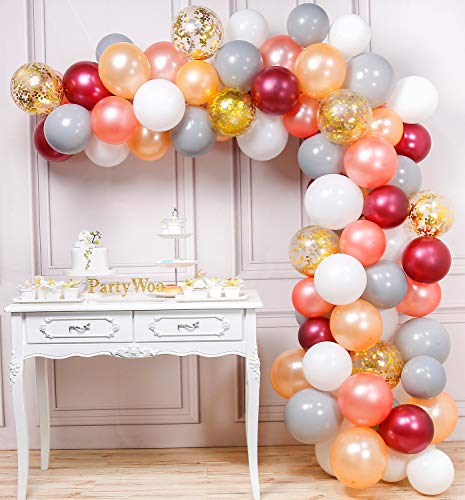 PartyWoo Globos Blancos Oro Rosa Grises, 83 Piezas Globos Oro Rosa Globos Burdeos Globo Melocoton Globo Gris Globos Confeti para Baby Shower Niña, Bautizo Niña, Niña Fiesta, Decoracion Fiesta Rosa Oro PartyWoo Globos Blancos Oro Rosa Grises, 83 Piezas Globos Oro Rosa Globos Burdeos Globo Melocoton Globo Gris Globos Confeti para Baby Shower Niña, Bautizo Niña, Niña Fiesta, Decoracion Fiesta Rosa Oro