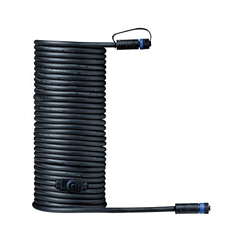 Paulmann 93928 Outdoor Plug & Shine Connector 10 m 1in-2out IP68 2x1,5 mm² 93928 Cable de extensión, cable de conexión, iluminación exterior, Negro, 10m