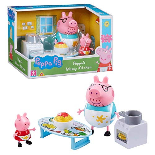 Peppa Pig Cocina Sucia | Conjunto Juguetes Figura Peppa & Papá Pig