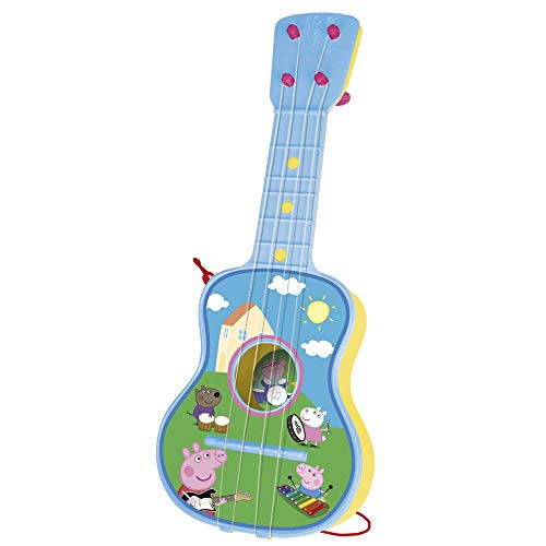 Peppa Pig - Guitarra en estuche, 4 cuerdas (Claudio Reig 2339.0), colores surtidos