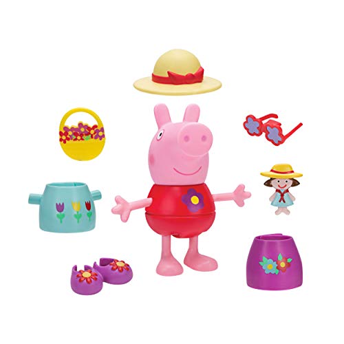 Peppa Pig Jazwares PEP0496 – Disfraz de Peppa Pig primaveral, Aprox. 13 cm, Figura de Peppa Pig, con 7 Trajes y Accesorios Diferentes, Juego Original para niños a Partir de 2 años