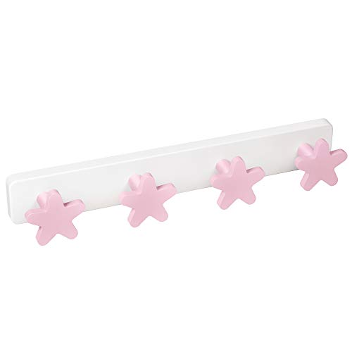 PERCHA Pared habitación BEBÉ Estrellas rosa madera lacada con base plástico resina ABS 410x60MM PERCHA Pared habitación BEBÉ Estrellas rosa madera lacada con base plástico resina ABS 410x60MM