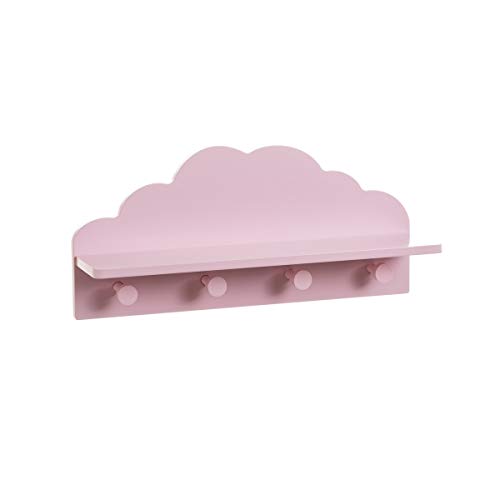 Perchero Infantil Moderno Rosa de Madera de 22x12x48 cm - LOLAhome