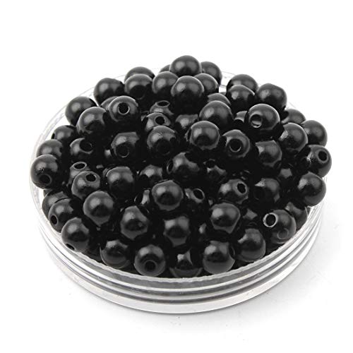Perlin Perlas de cera (4 mm, 800 unidades), color crema, blanco y negro