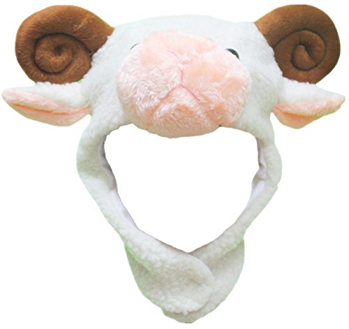 Petitebelle - Gorro tipo máscara de oveja en color marrón y blanco, unisex, para ponerse en fiestas de disfraces infantiles